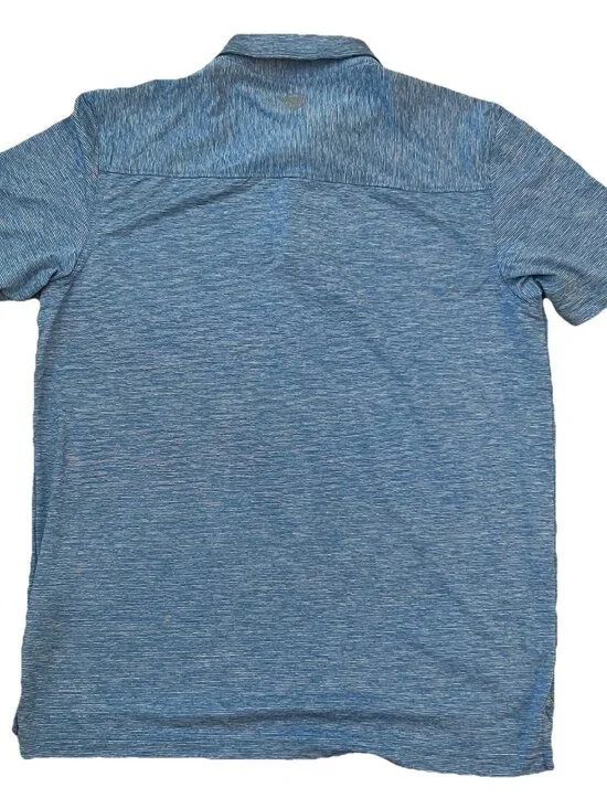 Vineyard Vines Polo Men’s Size Medium Blue Striped Performance Golf Shirt - Picture 2 of 7